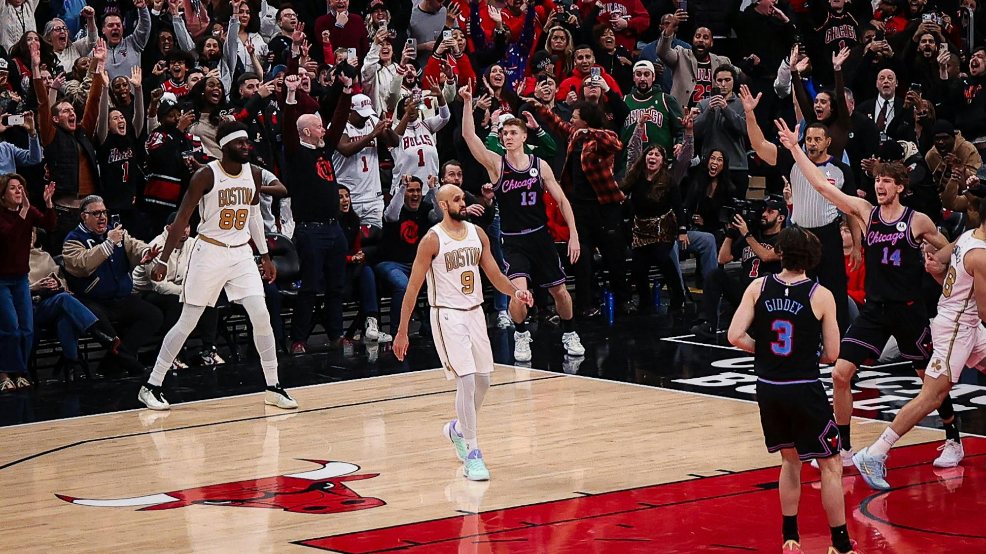 Bulls honor Derrick Rose with victory over Boston after Huerter’s game-winner